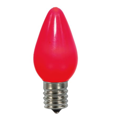 VICKERMAN 0.96 watt 130V C7 Ceramic LED Red Bulb with Nickel Base 25 per Bag XLEDSC73-25